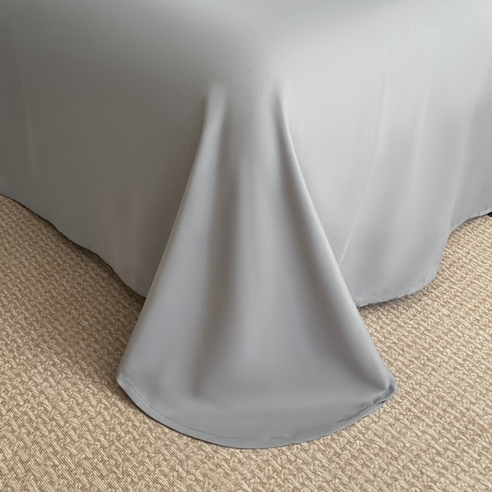 91家纺网 家纺一手货源 找家纺 博纳家纺 2025新款镂空大宽边拼角高级简奢款亲肤棉四件套-山水提花 高级灰