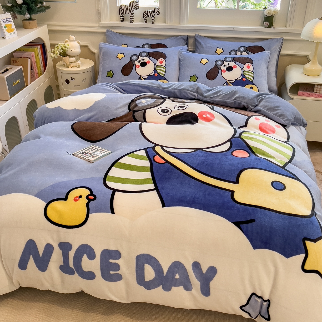 91家纺网 家纺一手货源 找家纺 （总）丝羽坊 2025新款A类大版牛奶绒印花四件套