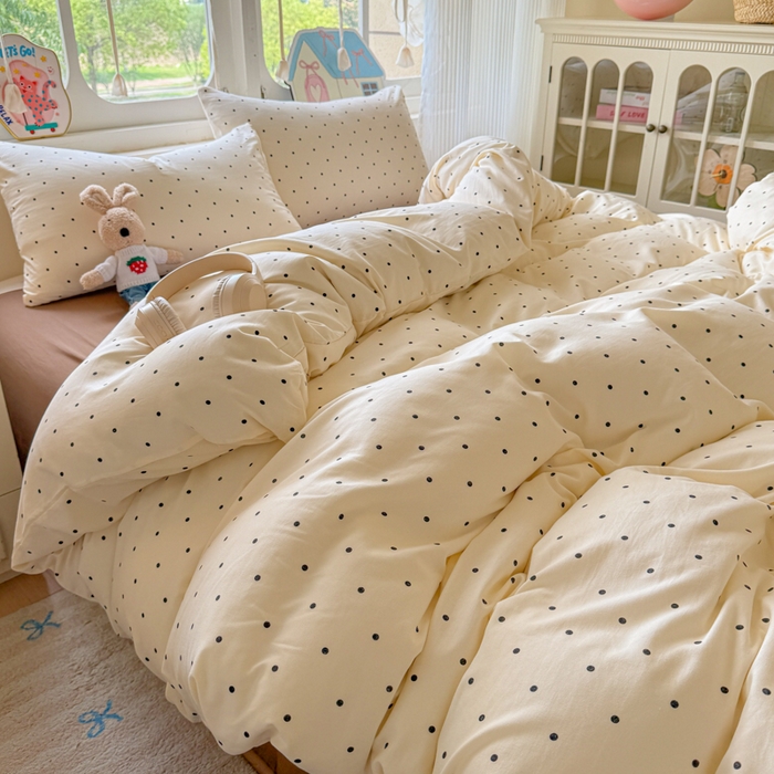 91家纺网 家纺一手货源 找家纺 （总）晚爱家纺（原晚安家居） 2025新款超柔水洗棉四件套卡通小清新学生宿舍三件套