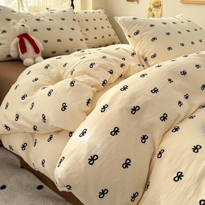 91家纺网 家纺一手货源 找家纺 （总）晚爱家纺（原晚安家居） 2025新款超柔水洗棉四件套卡通小清新学生宿舍三件套