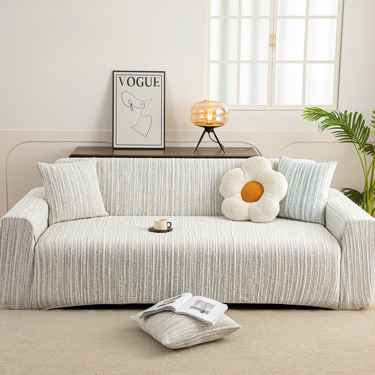 91家纺网 家纺一手货源 找家纺 沐沐家纺 2026新款星弦沙发套 星空灰