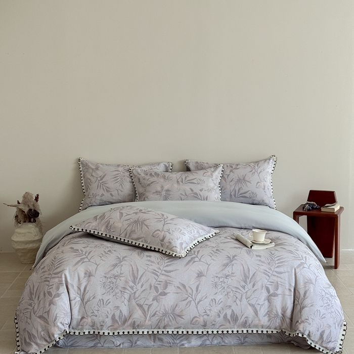 91家纺网 家纺一手货源 找家纺 （总）于果 2025新款全棉纯棉生态磨毛花边款四件套