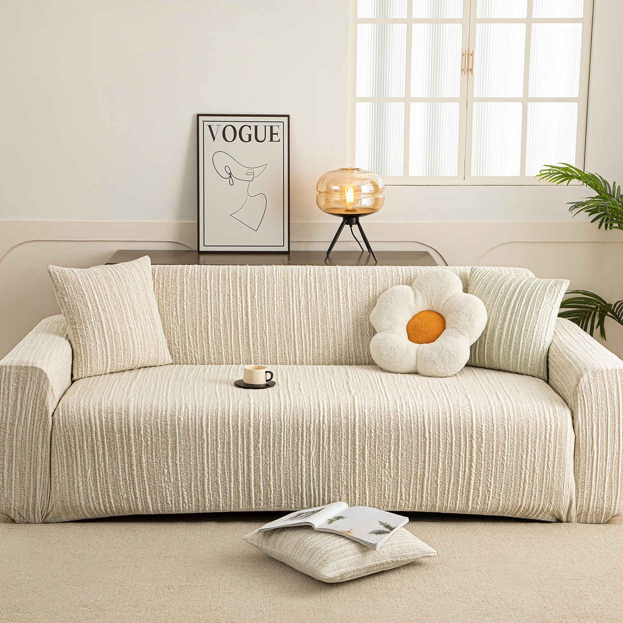 91家纺网 家纺一手货源 找家纺 沐沐家纺 2026新款星弦沙发套 浅卡其