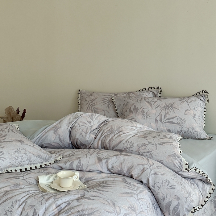 91家纺网 家纺一手货源 找家纺 （总）于果 2025新款全棉纯棉生态磨毛花边款四件套