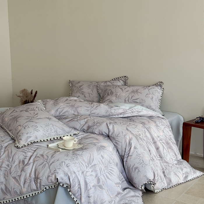 91家纺网 家纺一手货源 找家纺 （总）于果 2025新款全棉纯棉生态磨毛花边款四件套