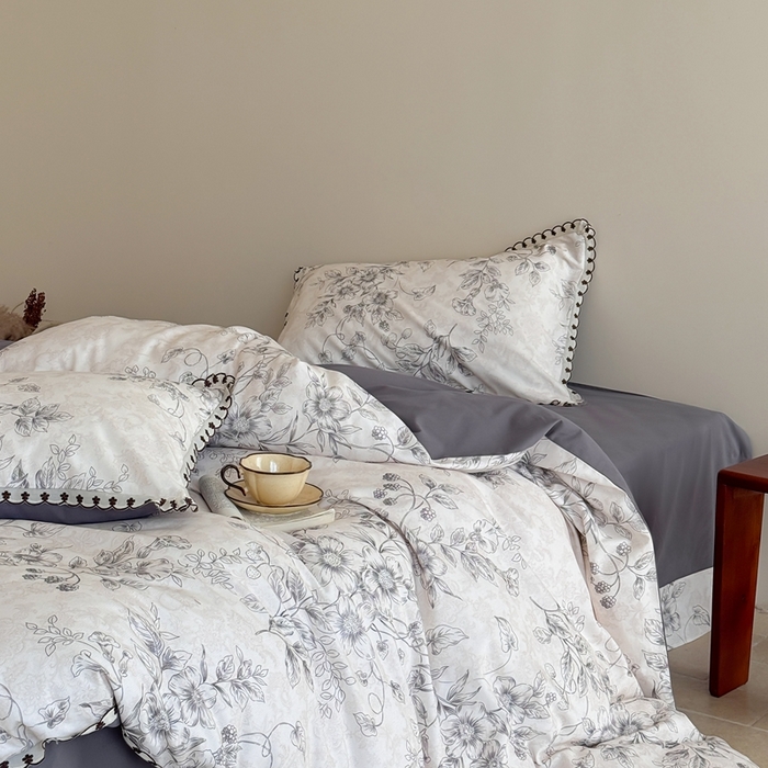 91家纺网 家纺一手货源 找家纺 （总）于果 2025新款全棉纯棉生态磨毛花边款四件套