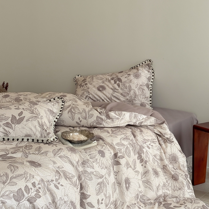 91家纺网 家纺一手货源 找家纺 （总）于果 2025新款全棉纯棉生态磨毛花边款四件套