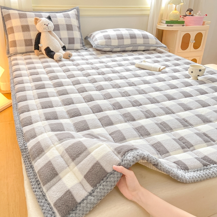 正邦家纺 2025新款无印良品风羊圈绒床垫学生宿舍床褥子上下铺软垫 羊圈绒-灰格
