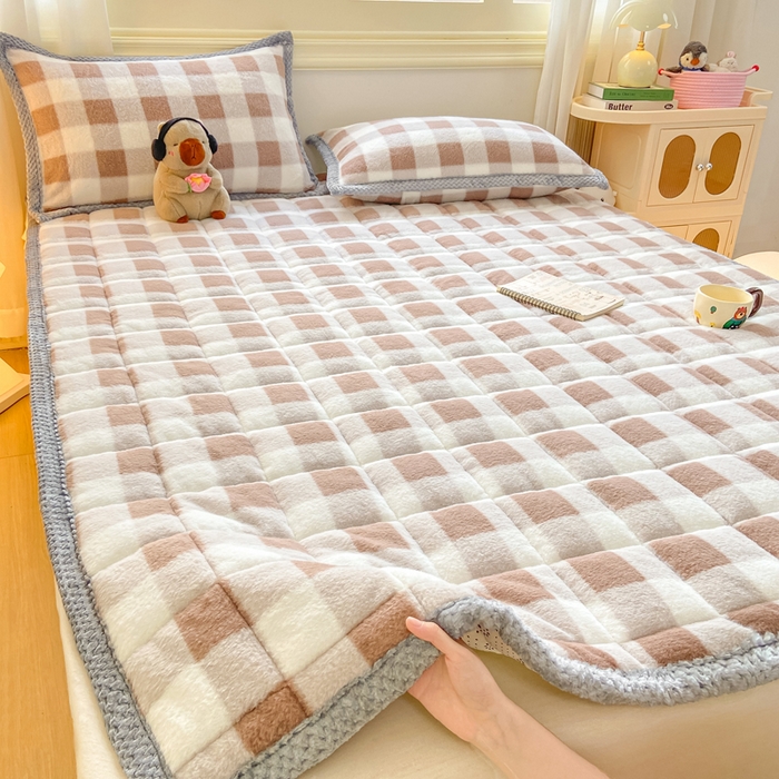 正邦家纺 2025新款无印良品风羊圈绒床垫学生宿舍床褥子上下铺软垫 羊圈绒-咖格