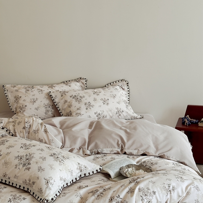 91家纺网 家纺一手货源 找家纺 于果 2025新款全棉纯棉生态磨毛花边款四件套 雷雅