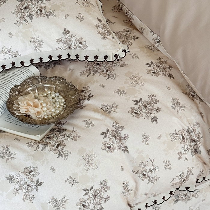 91家纺网 家纺一手货源 找家纺 于果 2025新款全棉纯棉生态磨毛花边款四件套 雷雅