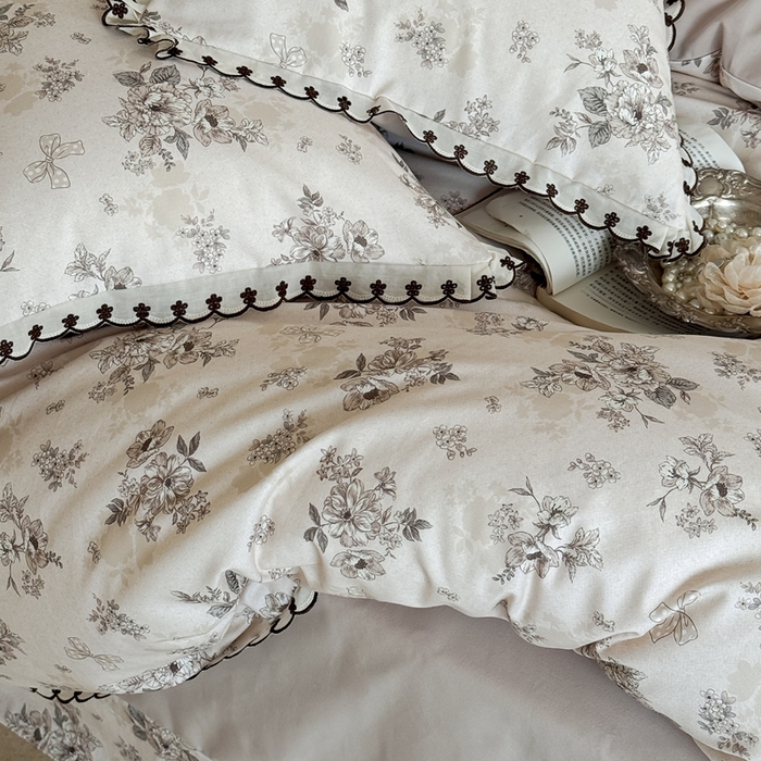 91家纺网 家纺一手货源 找家纺 于果 2025新款全棉纯棉生态磨毛花边款四件套 雷雅