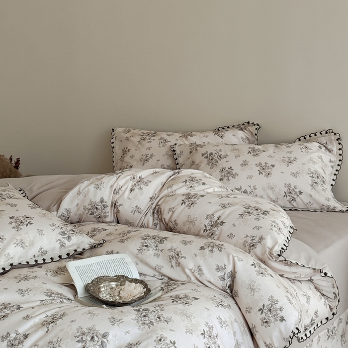 91家纺网 家纺一手货源 找家纺 于果 2025新款全棉纯棉生态磨毛花边款四件套 雷雅