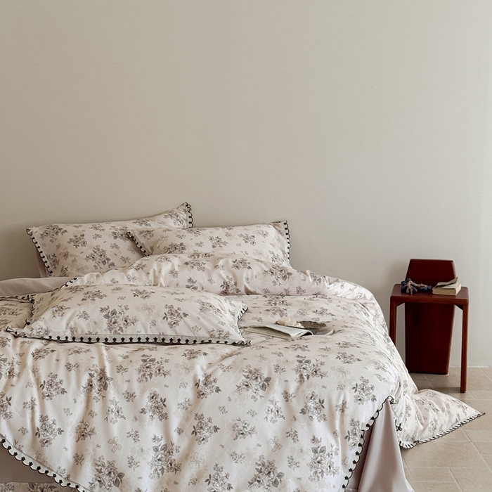 91家纺网 家纺一手货源 找家纺 于果 2025新款全棉纯棉生态磨毛花边款四件套 雷雅