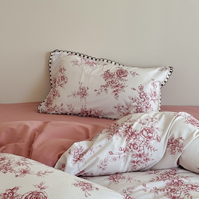 91家纺网 家纺一手货源 找家纺 于果 2025新款全棉纯棉生态磨毛花边款四件套 秘密花园