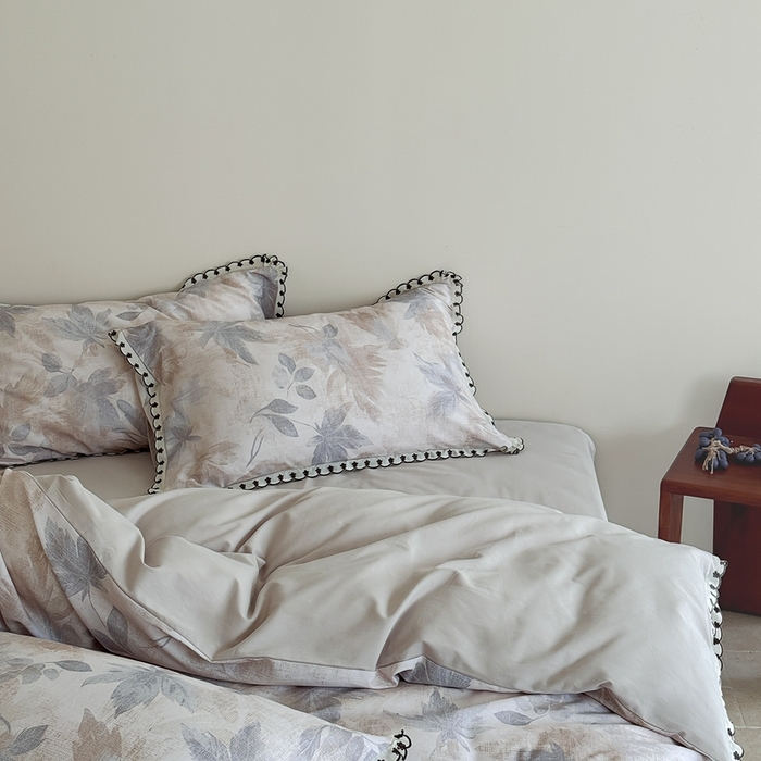 91家纺网 家纺一手货源 找家纺 于果 2025新款全棉纯棉生态磨毛花边款四件套 晚风集