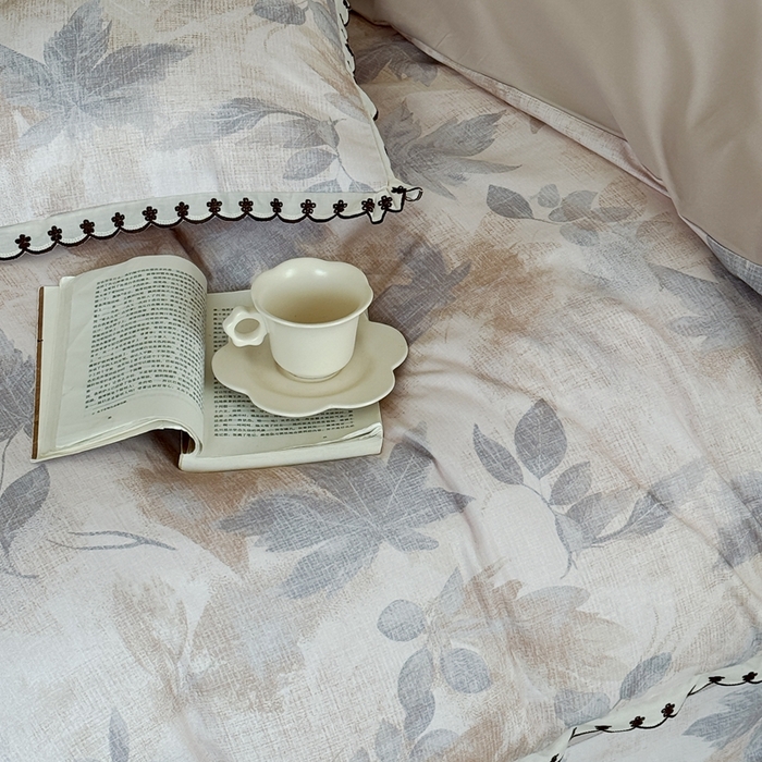 91家纺网 家纺一手货源 找家纺 于果 2025新款全棉纯棉生态磨毛花边款四件套 晚风集