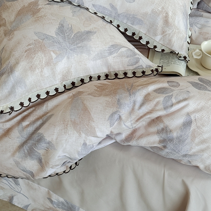 91家纺网 家纺一手货源 找家纺 于果 2025新款全棉纯棉生态磨毛花边款四件套 晚风集