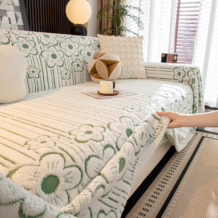 91家纺网 家纺一手货源 找家纺 （总）沐沐家纺 2026新款花沁沙发巾