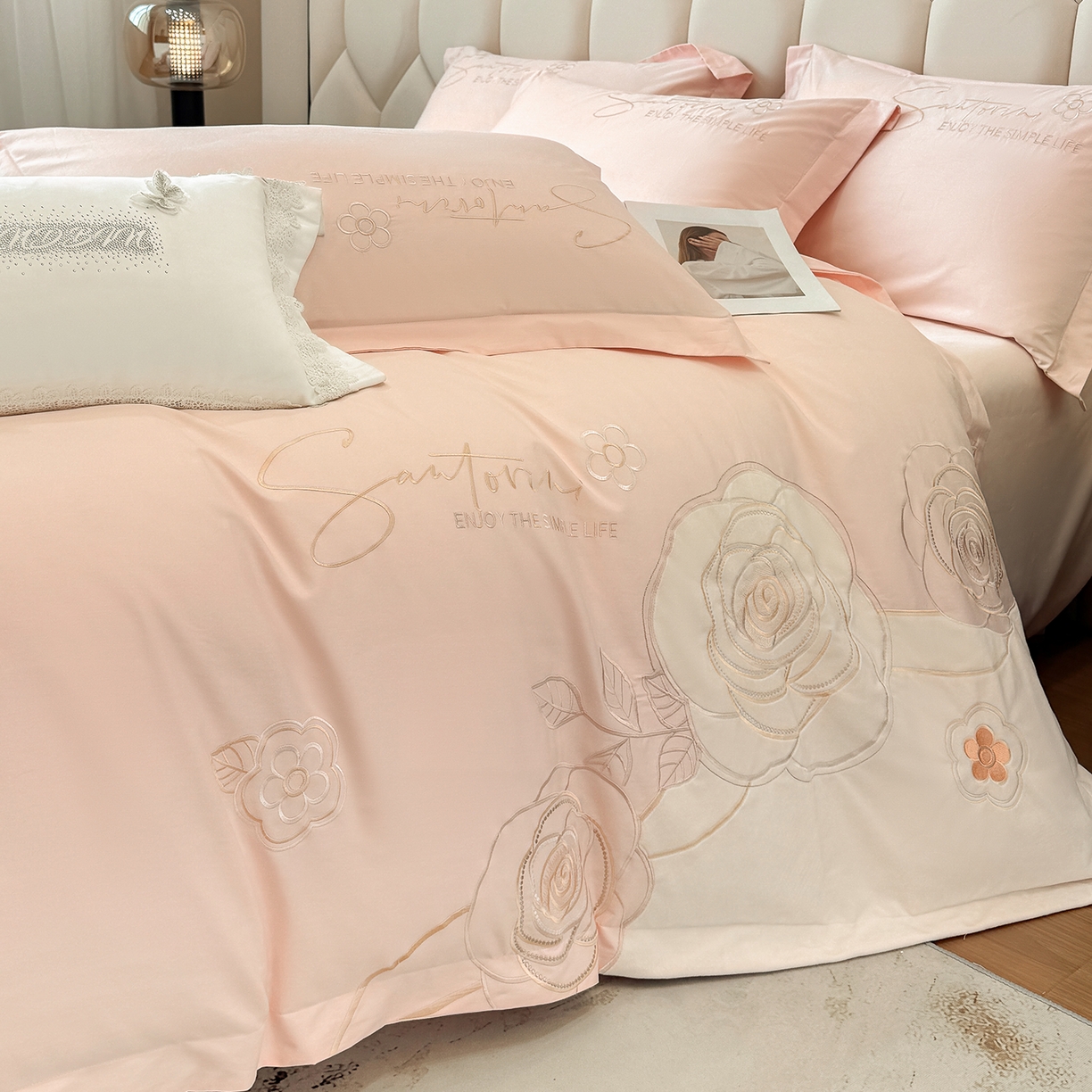 91家纺网 家纺一手货源 找家纺 （总）奥汀洛家纺 2025新款全棉纯棉贴布绣四件套-繁花