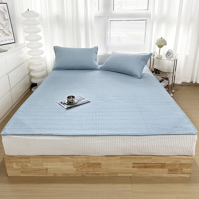 91家纺网 家纺一手货源 找家纺 （总）拾小柒 2025新款纯色全棉色织水洗棉防水隔尿床护垫床盖