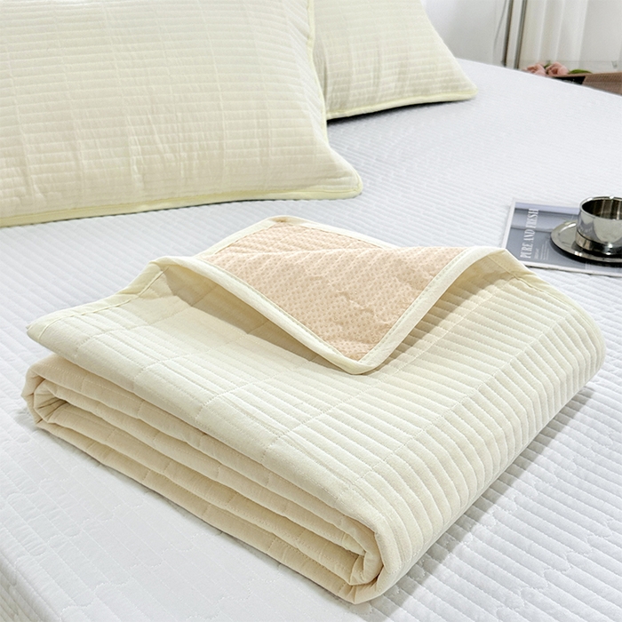 91家纺网 家纺一手货源 找家纺 （总）拾小柒 2025新款纯色全棉色织水洗棉防水隔尿床护垫床盖