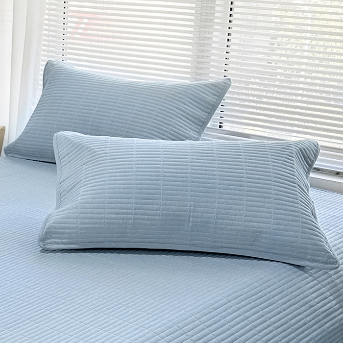 91家纺网 家纺一手货源 找家纺 （总）拾小柒 2025新款纯色全棉色织水洗棉防水防头油枕套