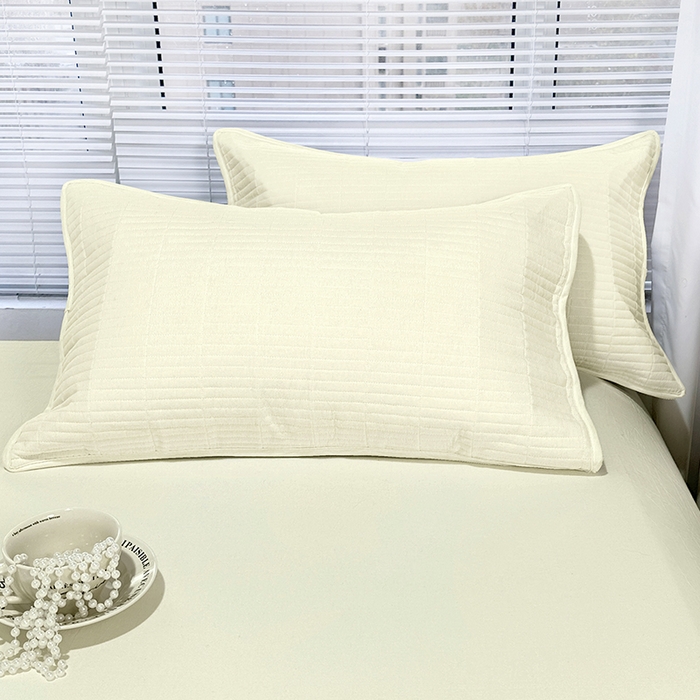 91家纺网 家纺一手货源 找家纺 （总）拾小柒 2025新款纯色全棉色织水洗棉防水防头油枕套