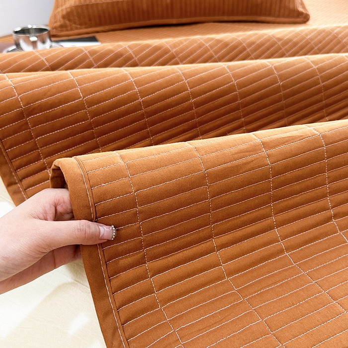 91家纺网 家纺一手货源 找家纺 拾小柒 2025新款纯色全棉色织水洗棉防水防头油枕套 焦糖色