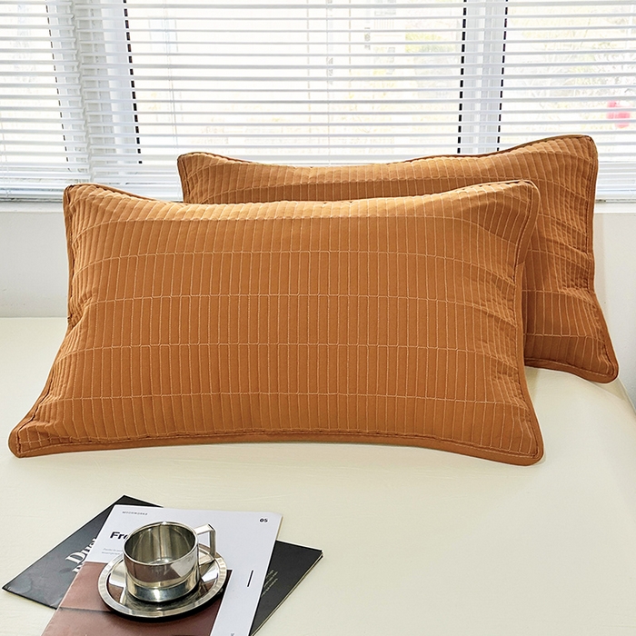 91家纺网 家纺一手货源 找家纺 （总）拾小柒 2025新款纯色全棉色织水洗棉防水防头油枕套