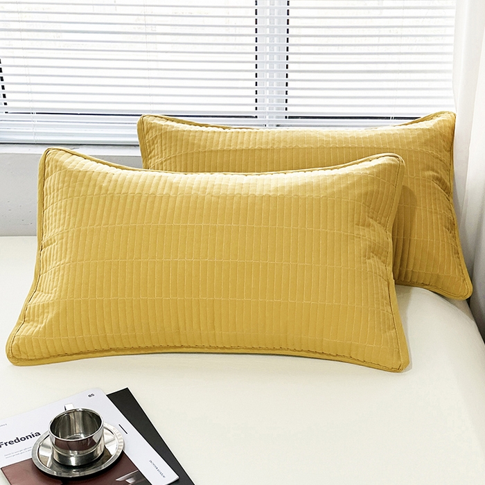 91家纺网 家纺一手货源 找家纺 （总）拾小柒 2025新款纯色全棉色织水洗棉防水防头油枕套