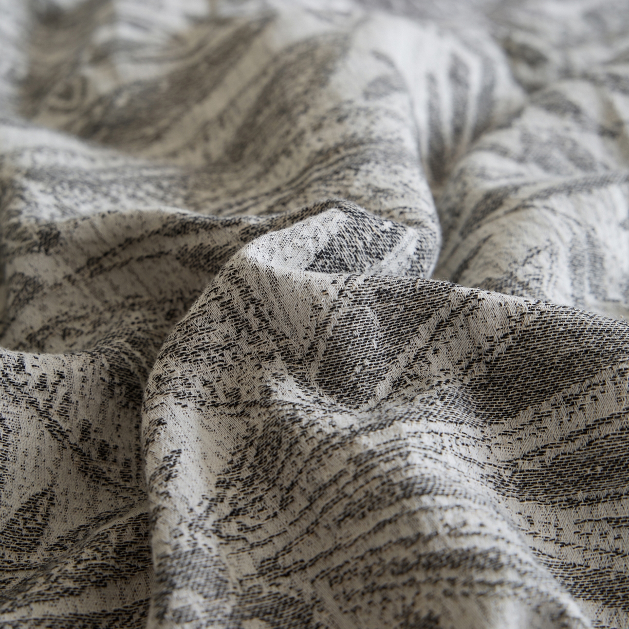 91家纺网 家纺一手货源 找家纺 一加一 2025新款棉麻大提花抗菌被子被芯 繁花-石青