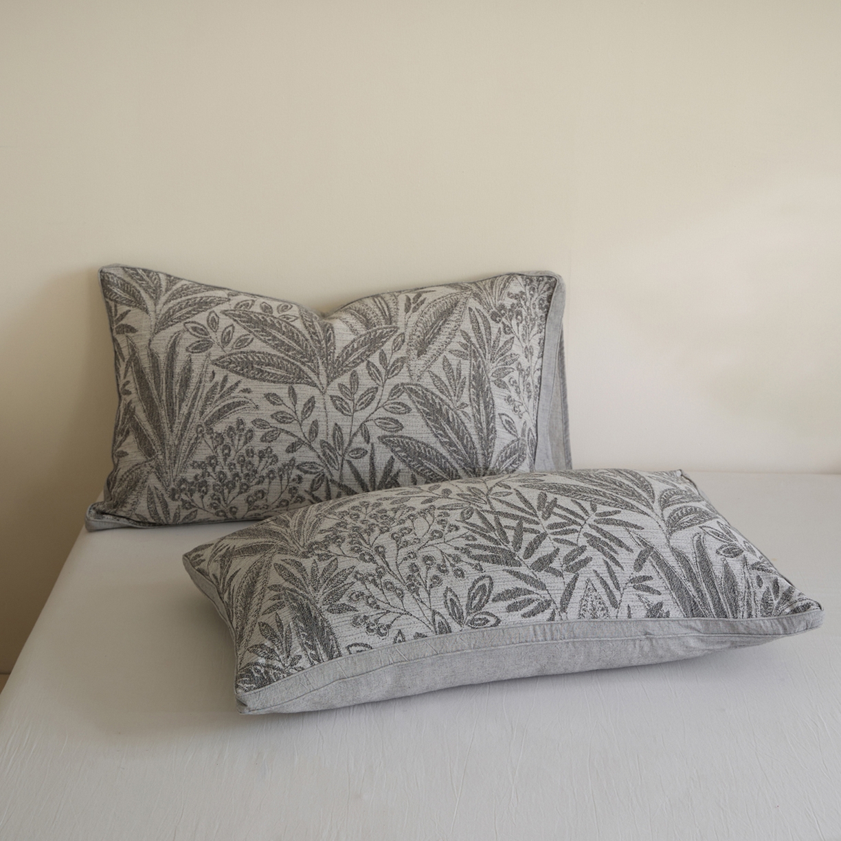 91家纺网 家纺一手货源 找家纺 一加一 2025新款棉麻大提花抗菌被子被芯 繁花-石青