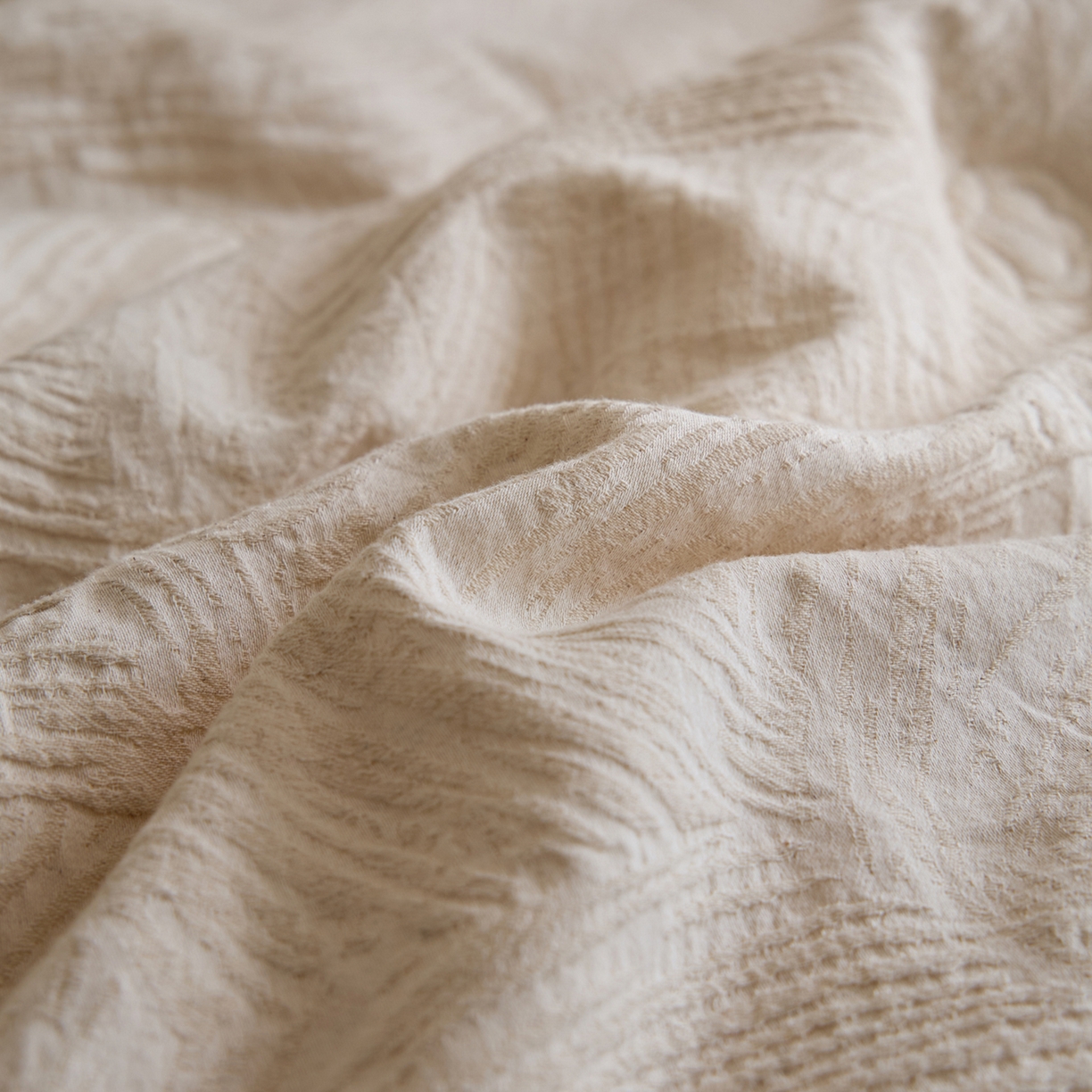 91家纺网 家纺一手货源 找家纺 一加一 2025新款棉麻大提花抗菌被子被芯 浮光织影