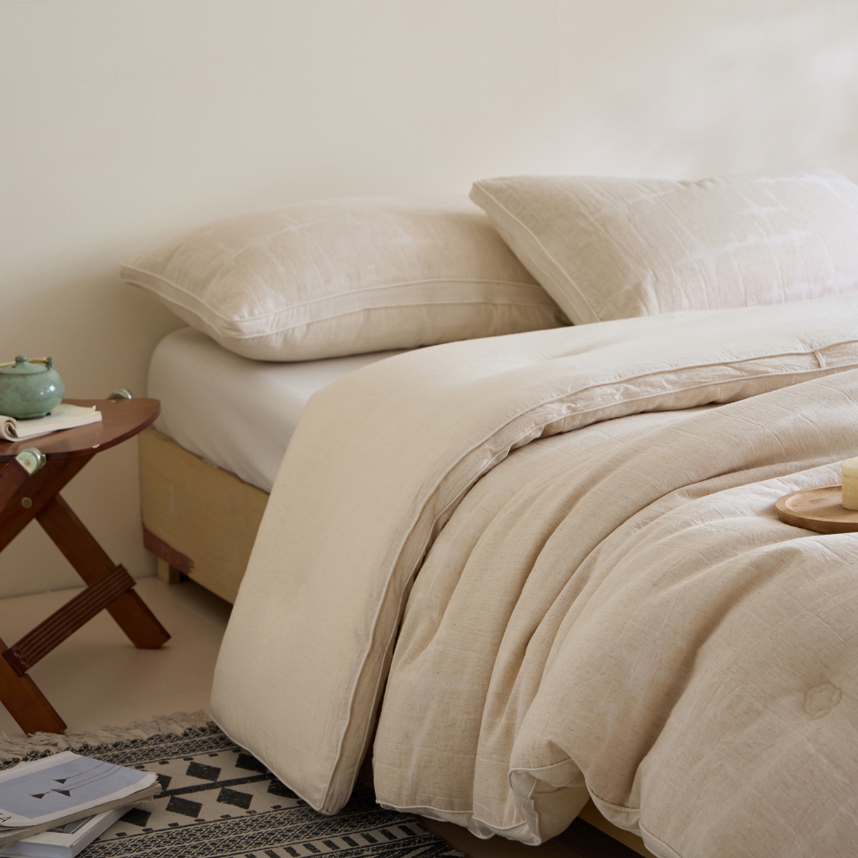 91家纺网 家纺一手货源 找家纺 一加一 2025新款棉麻大提花抗菌被子被芯 无限之光