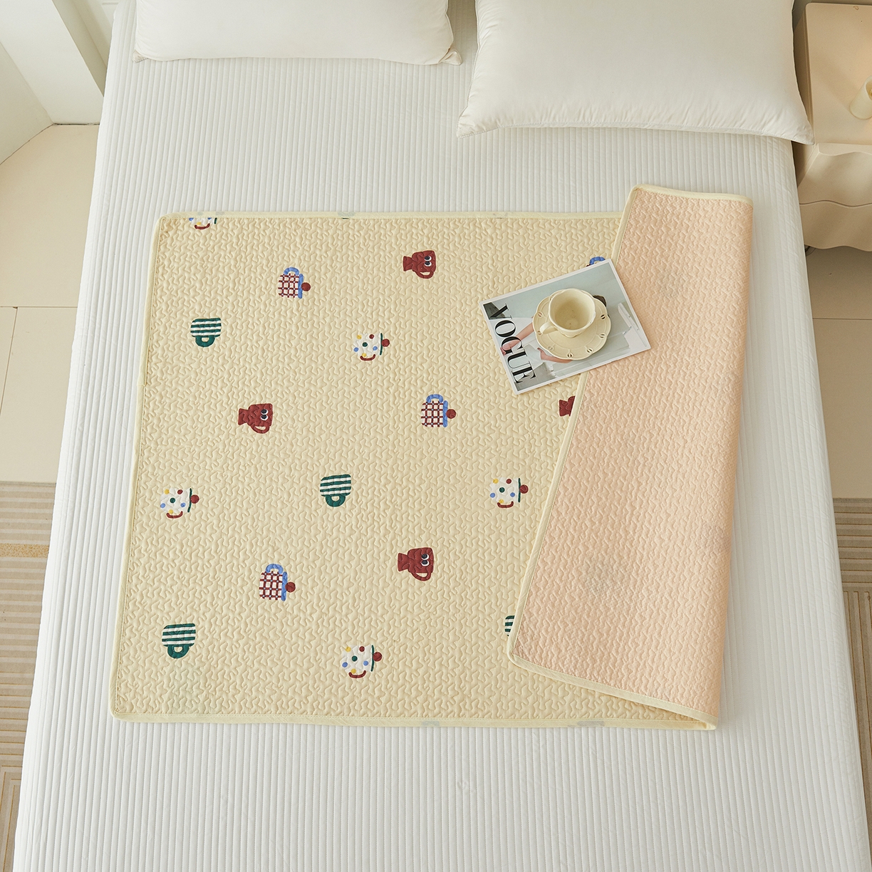 91家纺网 家纺一手货源 找家纺 （总）拾小柒 2025年新款全棉双层纱防水隔脏姨妈垫护理垫隔尿垫