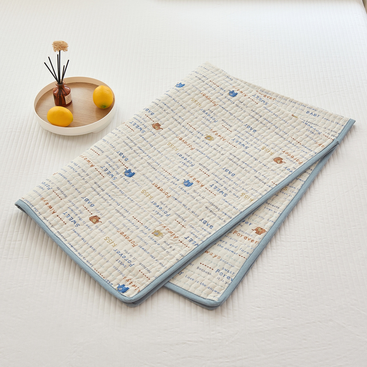 91家纺网 家纺一手货源 找家纺 （总）拾小柒 2025年新款全棉双层纱防水隔脏姨妈垫护理垫隔尿垫