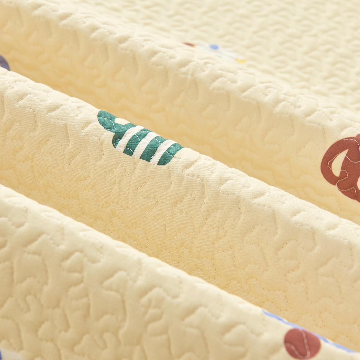 91家纺网 家纺一手货源 找家纺 拾小柒 2025年新款全棉双层纱防水隔脏姨妈垫护理垫隔尿垫 彩色杯黄（透气款）