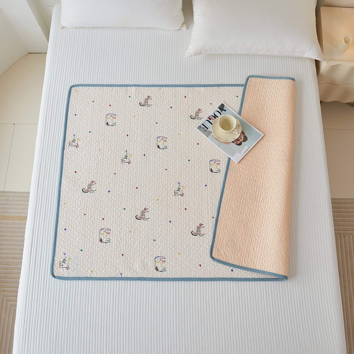 91家纺网 家纺一手货源 找家纺 （总）拾小柒 2025年新款全棉双层纱防水隔脏姨妈垫护理垫隔尿垫