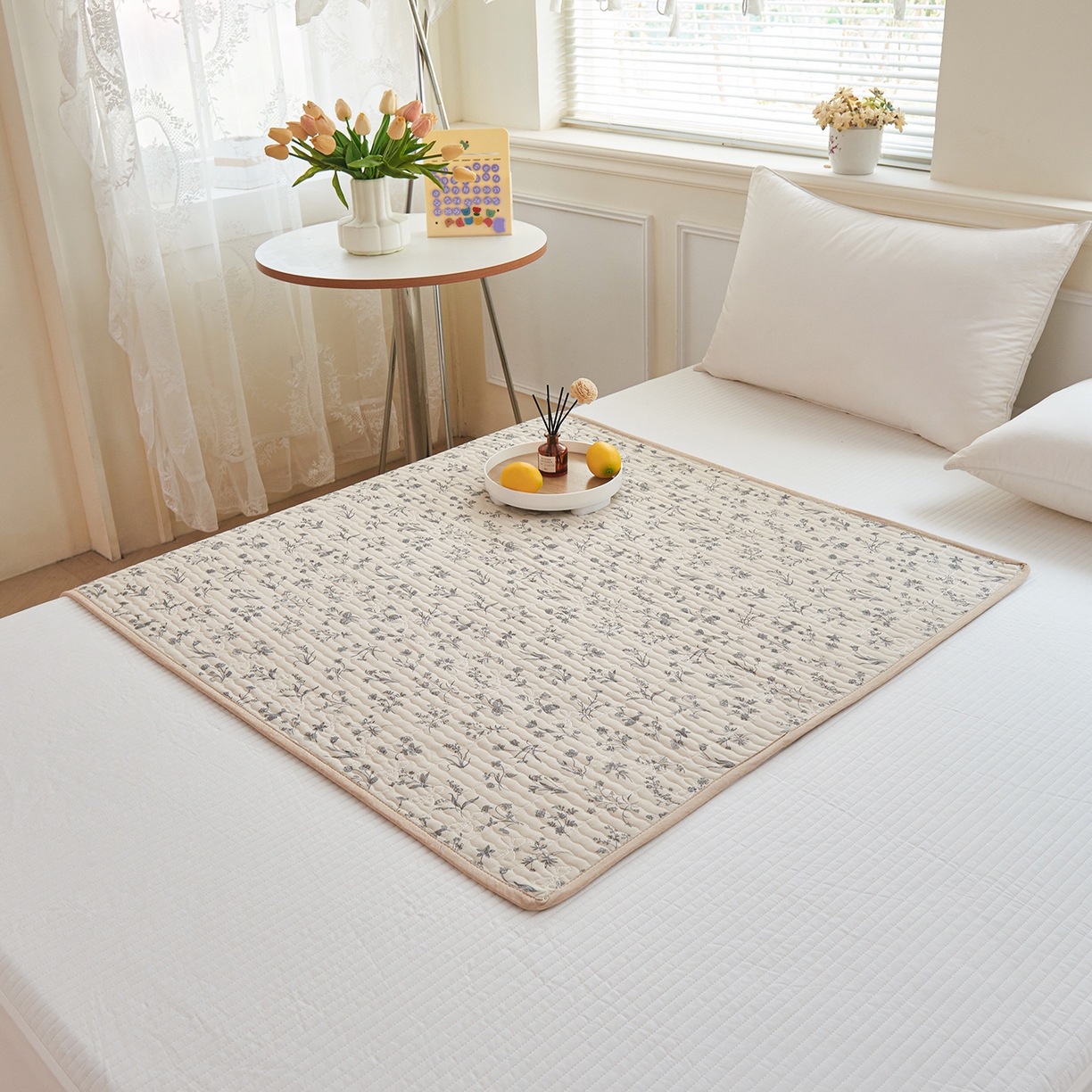 91家纺网 家纺一手货源 找家纺 拾小柒 2025年新款全棉双层纱防水隔脏姨妈垫护理垫隔尿垫 山野小咖（防水款）