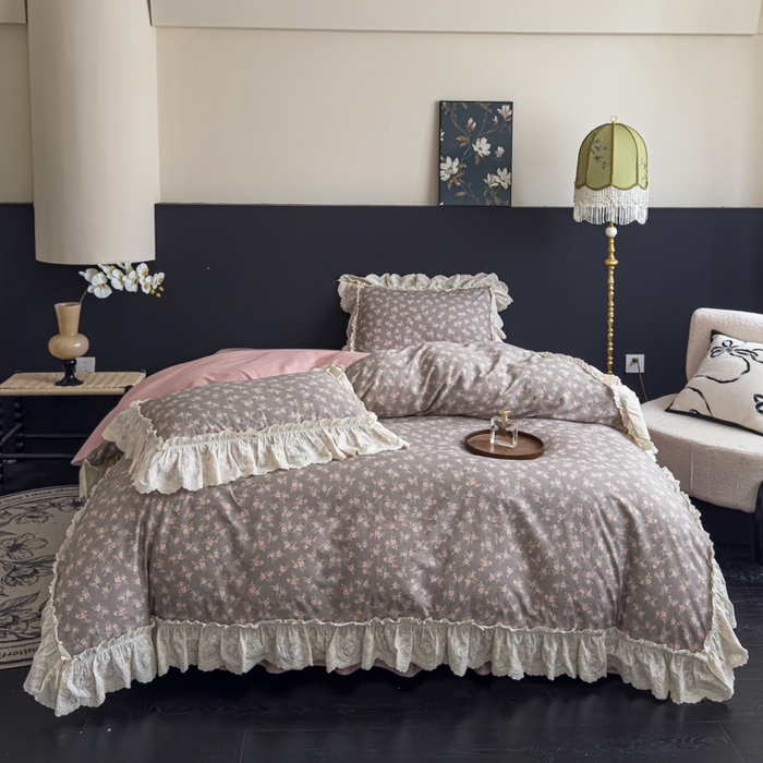 91家纺网 家纺一手货源 找家纺 （总）狂想家 2025新款全棉纯棉法式复古风四件套