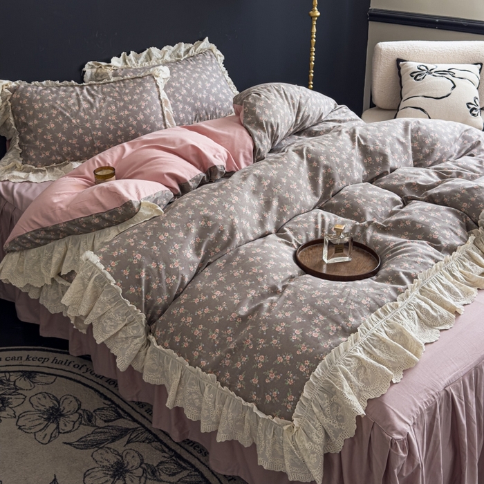 91家纺网 家纺一手货源 找家纺 （总）狂想家 2025新款全棉纯棉法式复古风四件套