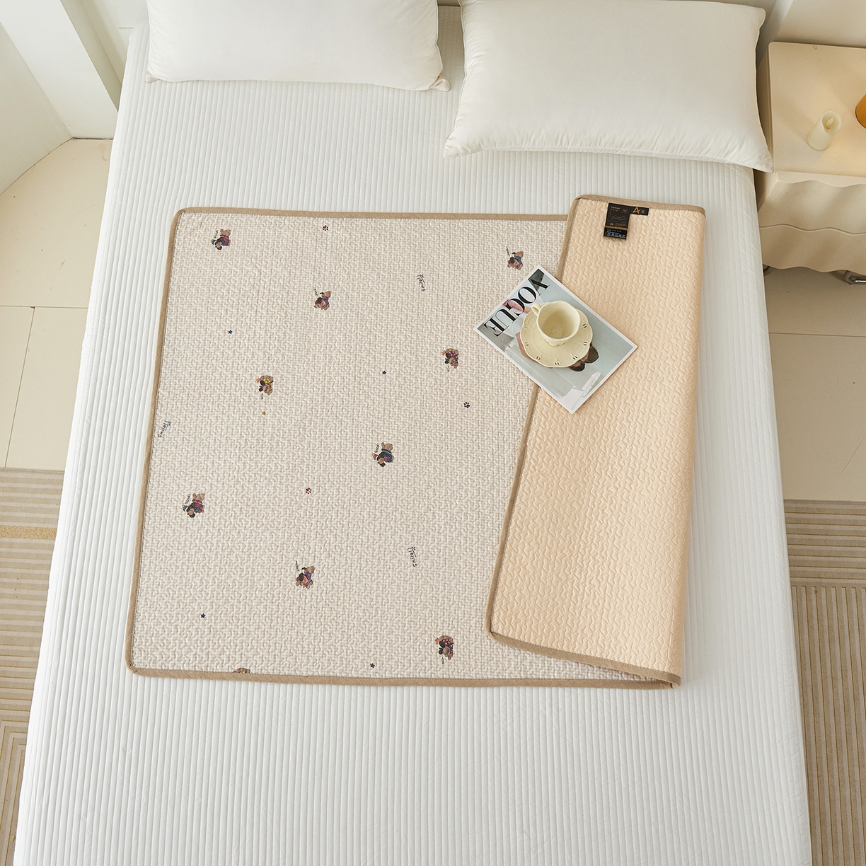 91家纺网 家纺一手货源 找家纺 （总）拾小柒 2025年新款全棉双层纱防水隔脏姨妈垫护理垫隔尿垫