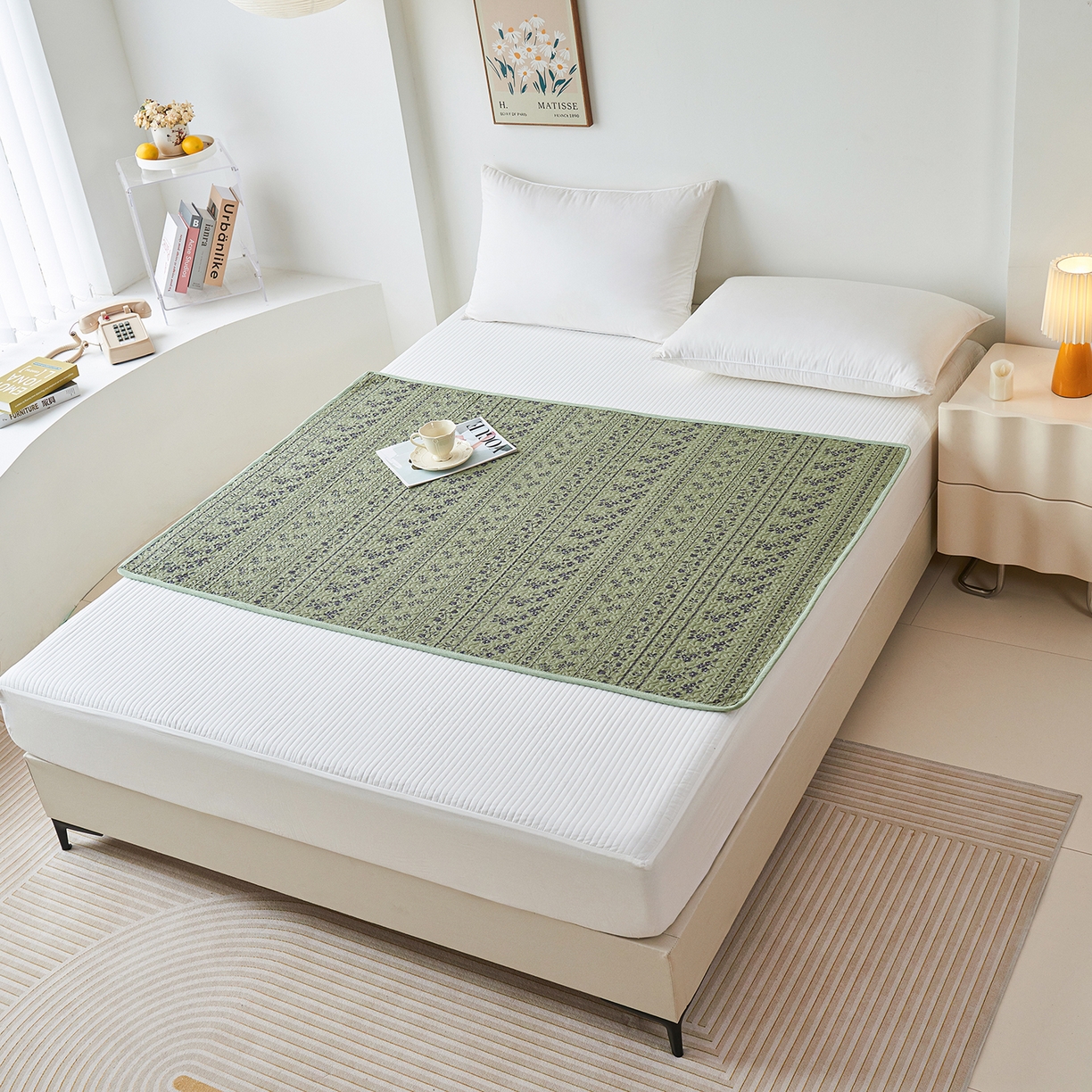 91家纺网 家纺一手货源 找家纺 拾小柒 2025年新款全棉双层纱防水隔脏姨妈垫护理垫隔尿垫 爱丽丝花园（透气款）