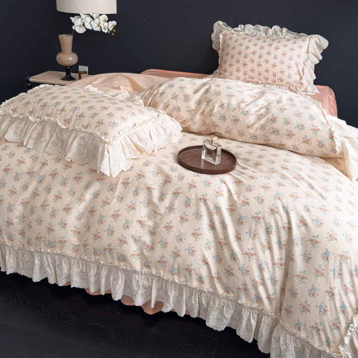 91家纺网 家纺一手货源 找家纺 狂想家 2025新款全棉纯棉法式复古风四件套 假日庄园