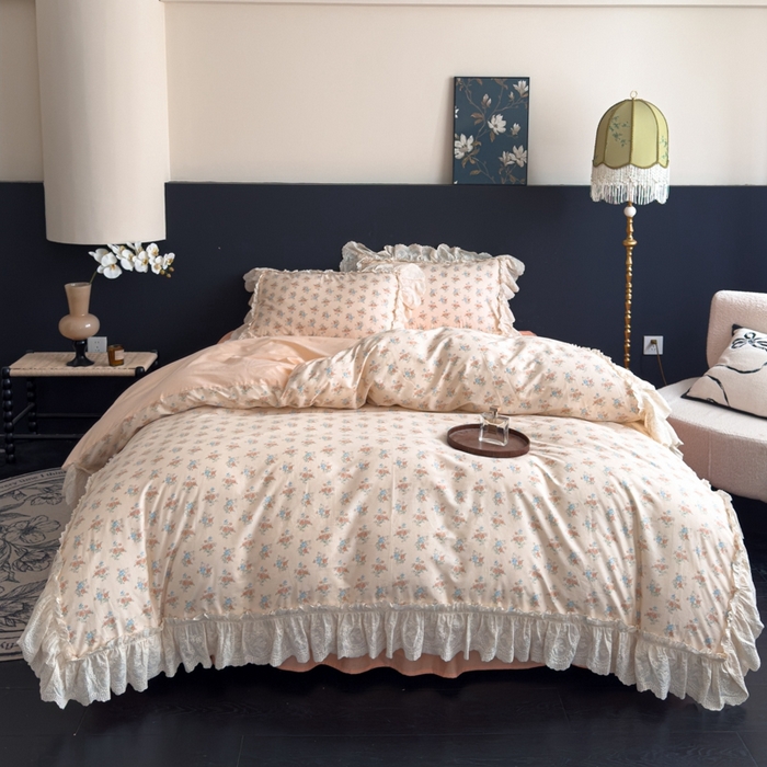 91家纺网 家纺一手货源 找家纺 狂想家 2025新款全棉纯棉法式复古风四件套 假日庄园