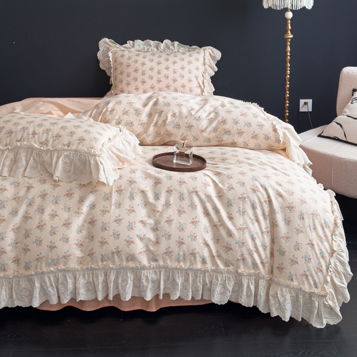 91家纺网 家纺一手货源 找家纺 狂想家 2025新款全棉纯棉法式复古风四件套 假日庄园