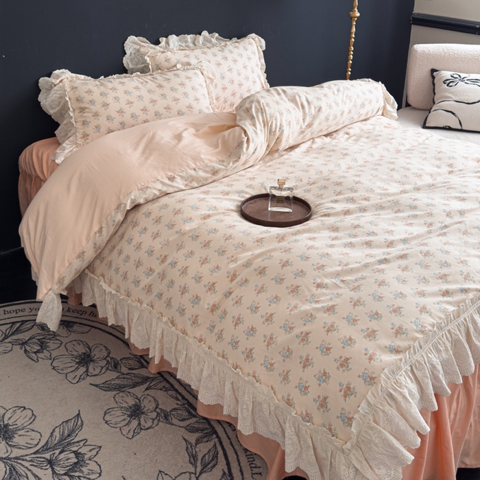 91家纺网 家纺一手货源 找家纺 狂想家 2025新款全棉纯棉法式复古风四件套 假日庄园