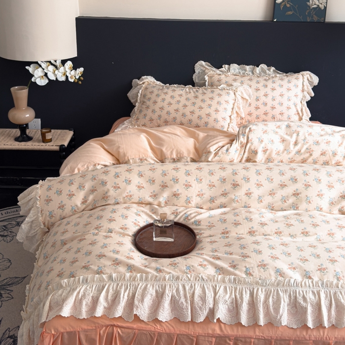 91家纺网 家纺一手货源 找家纺 狂想家 2025新款全棉纯棉法式复古风四件套 假日庄园