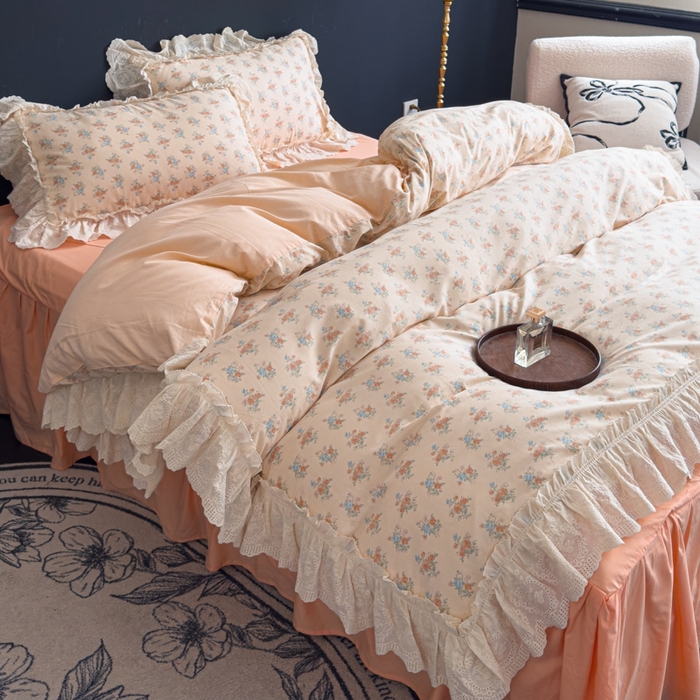 91家纺网 家纺一手货源 找家纺 狂想家 2025新款全棉纯棉法式复古风四件套 假日庄园